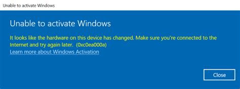 Changed motherboard windows 10 activation